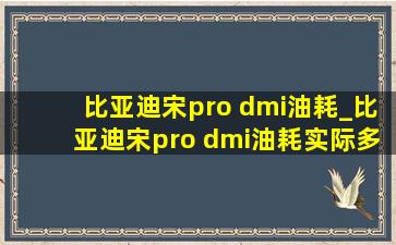 比亚迪宋pro dmi油耗_比亚迪宋pro dmi油耗实际多少